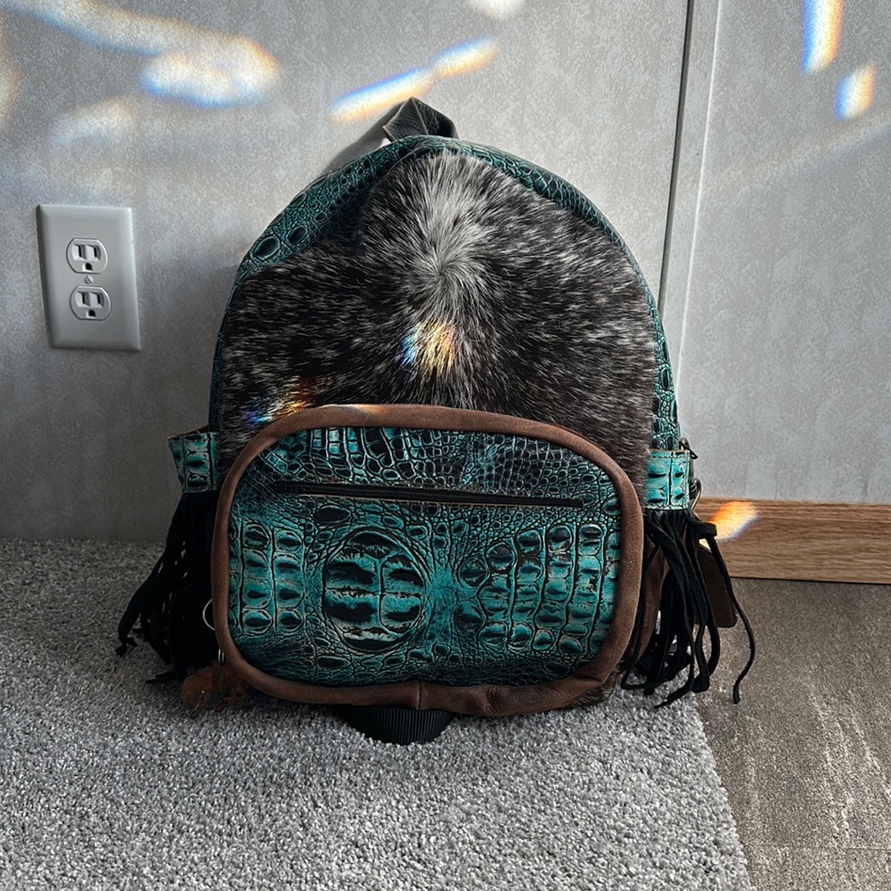 Cowhide backpack